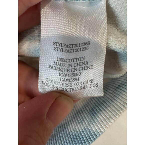 Z Supply Tie Dye Cropped Sweatshirt White Red Blue Size Medium - Picture 6 of 7